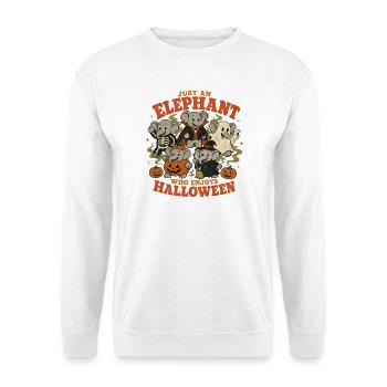 Elefanten-Halloween-Crew - Unisex Pullover - Weiß - Vorne - Alina (178cm) & Michal (187cm)