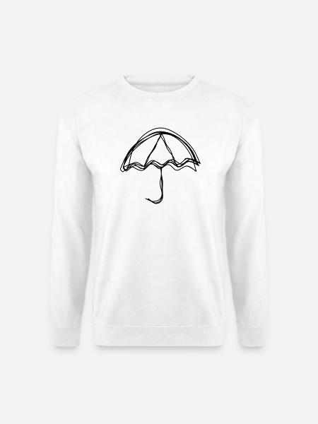 Regenschirm handgezeichnet - Unisex Pullover - Weiß