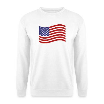 Flagge der Vereinigten Staaten - Unisex Pullover - Weiß - Vorne - Alina (178cm) & Michal (187cm)