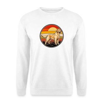 Labrador Retriever Retro Vintage Hunde Design - Unisex Pullover - Weiß - Vorne - Alina (178cm) & Michal (187cm)