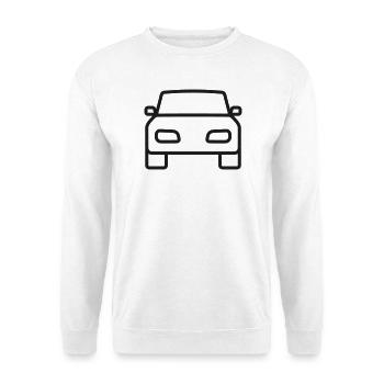 Frontansichts-Symbol des Autos - Unisex Pullover - Weiß - Vorne - Alina (178cm) & Michal (187cm)
