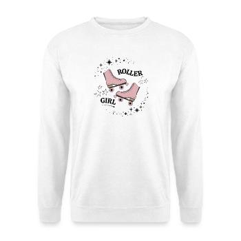 Pastell-Rollschuhe im Orbit - Unisex Pullover - Weiß - Vorne - Alina (178cm) & Michal (187cm)