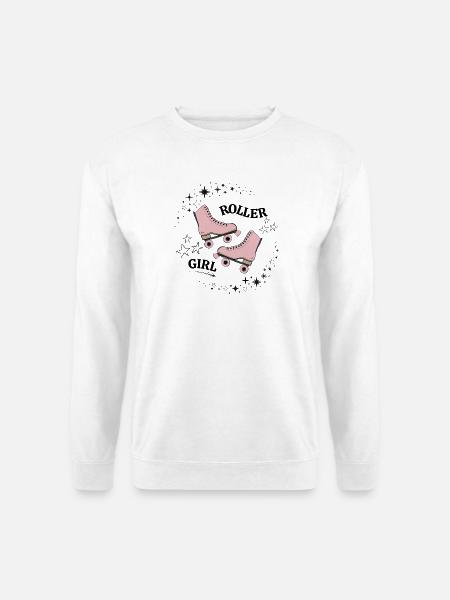 Pinke Rollschuhe im Sternenkreis - Unisex Pullover - Weiß