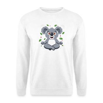 Koala Zen Meditationsfreund - Unisex Pullover - Weiß - Vorne - Alina (178cm) & Michal (187cm)
