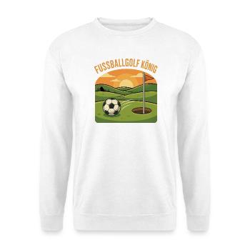 Fußballgolf König Footgolf - Unisex Pullover - Weiß - Vorne - Alina (178cm) & Michal (187cm)