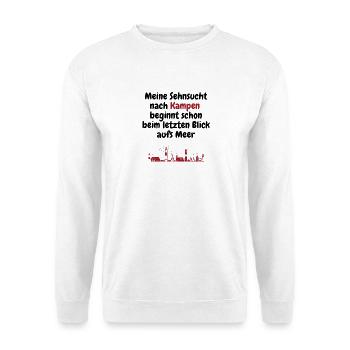 Sehnsucht nach Kampen auf Sylt - Unisex Pullover - Weiß - Vorne - Alina (178cm) & Michal (187cm)