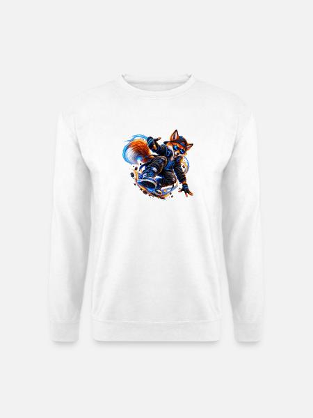 Neon Fuchs – Street Art - Unisex Pullover - Weiß