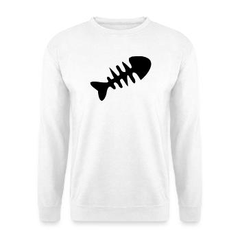 Fischgraete Silhouette Icon - Unisex Pullover - Weiß - Vorne - Alina (178cm) & Michal (187cm)