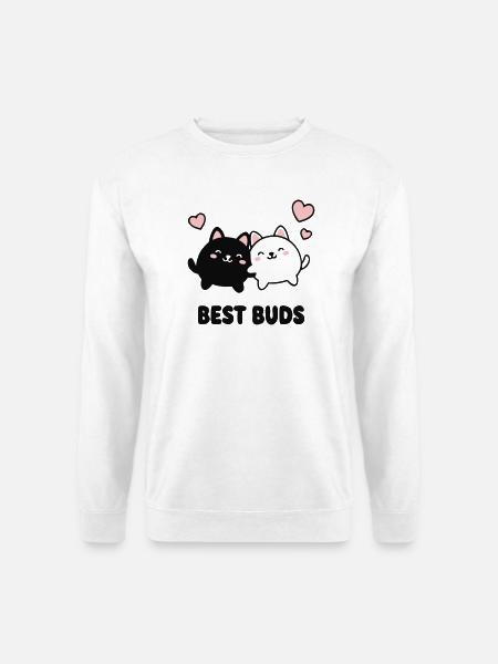 Best Buds Katzen Logo - Unisex Pullover - Weiß