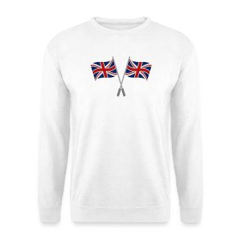 Flagge Großbritanniens - Unisex Pullover - Weiß - Vorne - Alina (178cm) & Michal (187cm)