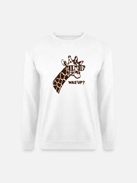 Giraffen-Sonnenbrille war oben - Unisex Pullover - Weiß