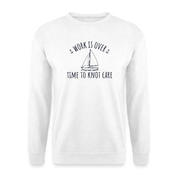 Retirement Sailing Time To Knot Care - Unisex Pullover - Weiß - Vorne - Alina (178cm) & Michal (187cm)