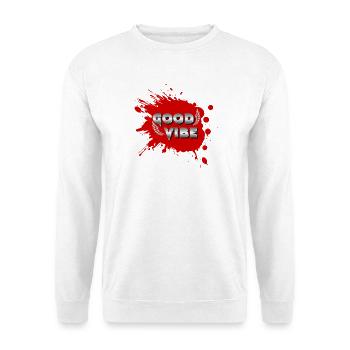 Good Vibe Wings Red Splash - Unisex Pullover - Weiß - Vorne - Alina (178cm) & Michal (187cm)