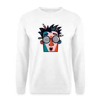 Prismatisches Gesicht mit Bleistiften - Unisex Pullover - Weiß - Vorne - Alina (178cm) & Michal (187cm)