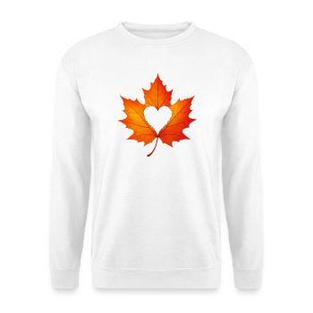 Herbstblatt Baum Wald - Unisex Pullover - Weiß - Vorne - Alina (178cm) & Michal (187cm)