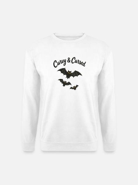 Curvy & Cursed Fledermäuse – Vintage Halloween - Unisex Pullover - Weiß