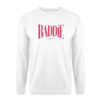 Baddie Aesthetic Böses Mädchen Bad Girl Baddie - Unisex Pullover - Weiß - Vorne - Alina (178cm) & Michal (187cm)
