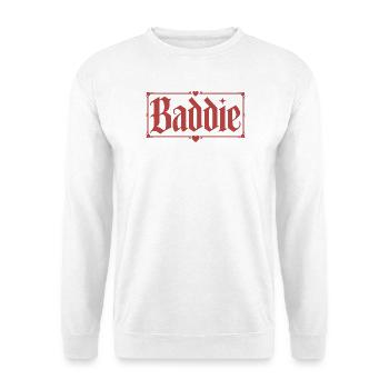 Baddie Aesthetic Böses Mädchen Bad Girl Baddie - Unisex Pullover - Weiß - Vorne - Alina (178cm) & Michal (187cm)