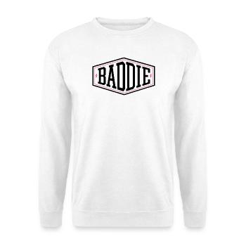 Baddie Aesthetic Böses Mädchen Bad Girl Baddie - Unisex Pullover - Weiß - Vorne - Alina (178cm) & Michal (187cm)