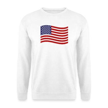 Flagge der Vereinigten Staaten - Unisex Pullover - Weiß - Vorne - Alina (178cm) & Michal (187cm)