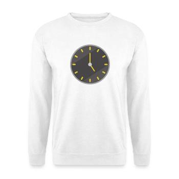 Uhr - Unisex Pullover - Weiß - Vorne - Alina (178cm) & Michal (187cm)