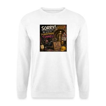 Pubertären Tunnel Humor - Unisex Pullover - Weiß - Vorne - Alina (178cm) & Michal (187cm)