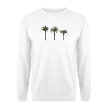 Palm Trees – Tropisches Sommer‑Design - Unisex Pullover - Weiß - Vorne - Alina (178cm) & Michal (187cm)