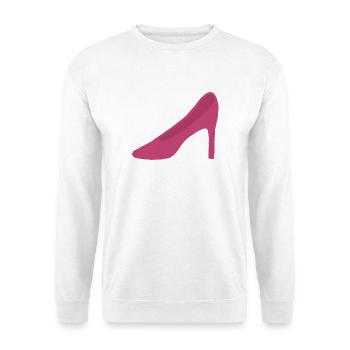 Rosa High Heels - Unisex Pullover - Weiß - Vorne - Alina (178cm) & Michal (187cm)