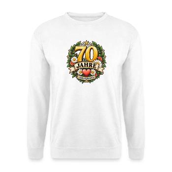 70 Jahre Lieblingsmensch - Unisex Pullover - Weiß - Vorne - Alina (178cm) & Michal (187cm)