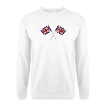 Flagge Großbritanniens - Unisex Pullover - Weiß - Vorne - Alina (178cm) & Michal (187cm)