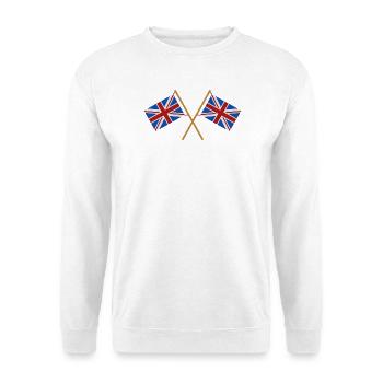 Flagge Großbritanniens - Unisex Pullover - Weiß - Vorne - Alina (178cm) & Michal (187cm)