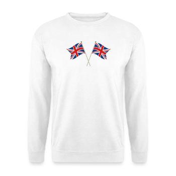 Flagge Großbritanniens - Unisex Pullover - Weiß - Vorne - Alina (178cm) & Michal (187cm)