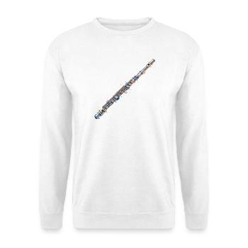 Steampunk Flöte Metallkunst - Unisex Pullover - Weiß - Vorne - Alina (178cm) & Michal (187cm)