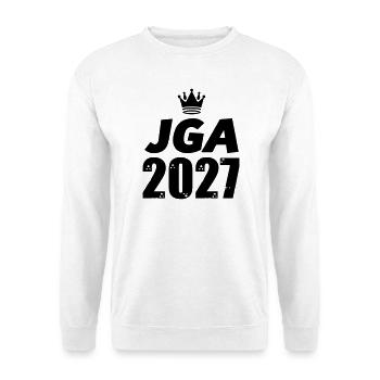 JGA 2027 - Unisex Pullover - Weiß - Vorne - Alina (178cm) & Michal (187cm)