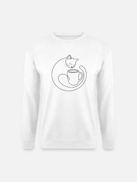 Katze schläft mit Mix - Unisex Pullover - Weiß