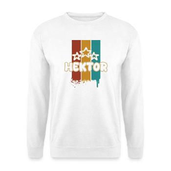 Hektor als Geschenkidee - Unisex Pullover - Weiß - Vorne - Alina (178cm) & Michal (187cm)