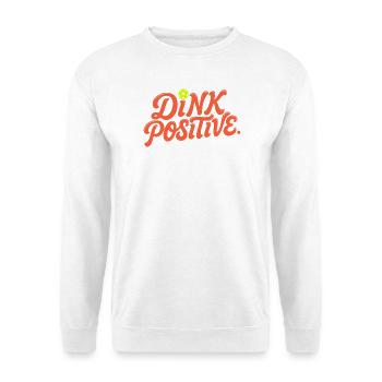 Dink Positive Pickleball Retro - Unisex Pullover - Weiß - Vorne - Alina (178cm) & Michal (187cm)