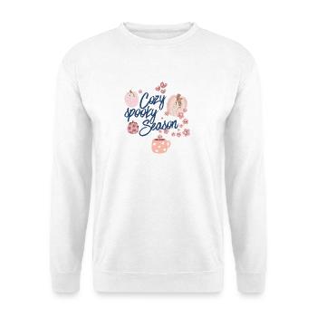 Pastell Cozy Gruselzeit - Unisex Pullover - Weiß - Vorne - Alina (178cm) & Michal (187cm)