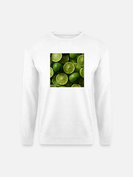 Grüne Limes im Freskomuster - Unisex Pullover - Weiß