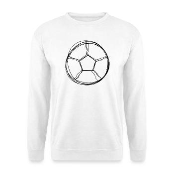 Fußball handgezeichnet - Unisex Pullover - Weiß - Vorne - Alina (178cm) & Michal (187cm)