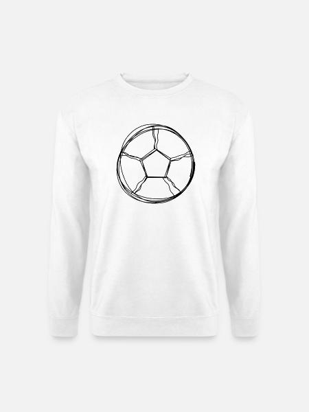 Fußball handgezeichnet - Unisex Pullover - Weiß