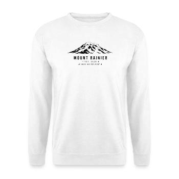 Mount Rainier Washington Hiking Climbing Silhouett - Unisex Pullover - Weiß - Vorne - Alina (178cm) & Michal (187cm)