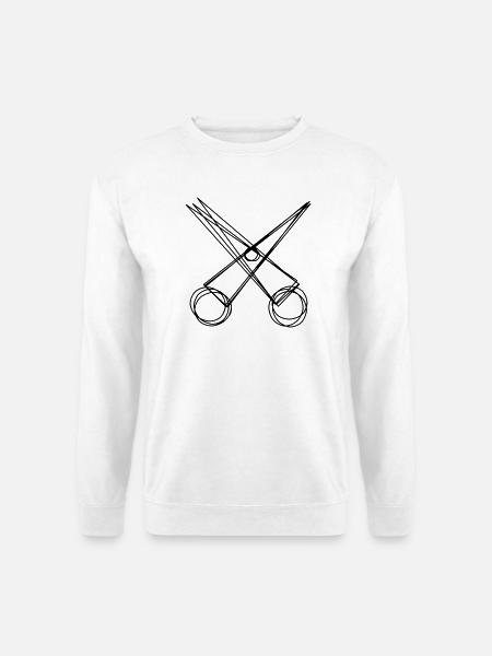 Schere handgezeichnet - Unisex Pullover - Weiß