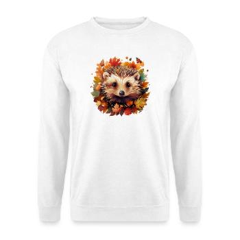 Süsser Igel Herbst Naturliebhaber Design - Unisex Pullover - Weiß - Vorne - Alina (178cm) & Michal (187cm)