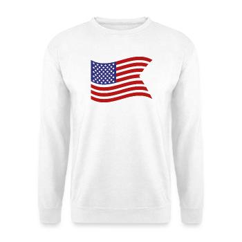 Flagge der Vereinigten Staaten - Unisex Pullover - Weiß - Vorne - Alina (178cm) & Michal (187cm)