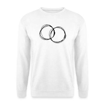 Trauringe handgezeichnet - Unisex Pullover - Weiß - Vorne - Alina (178cm) & Michal (187cm)