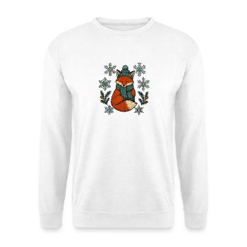 Winterfuchs - Unisex Pullover - Weiß - Vorne - Alina (178cm) & Michal (187cm)