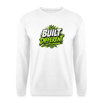 Built different - Unisex Pullover - Weiß - Vorne - Alina (178cm) & Michal (187cm)
