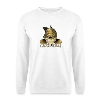 CARPE DIEM (Fisch, Angeln) - Unisex Pullover - Weiß - Vorne - Alina (178cm) & Michal (187cm)
