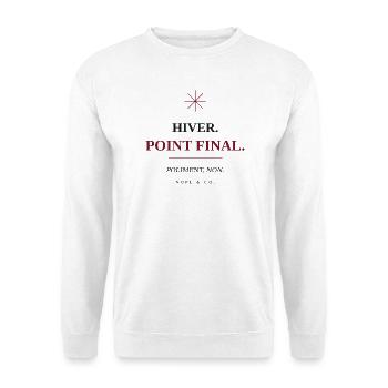 Winter, Final Point T-Shirt für den Winter - Unisex Pullover - Weiß - Vorne - Alina (178cm) & Michal (187cm)